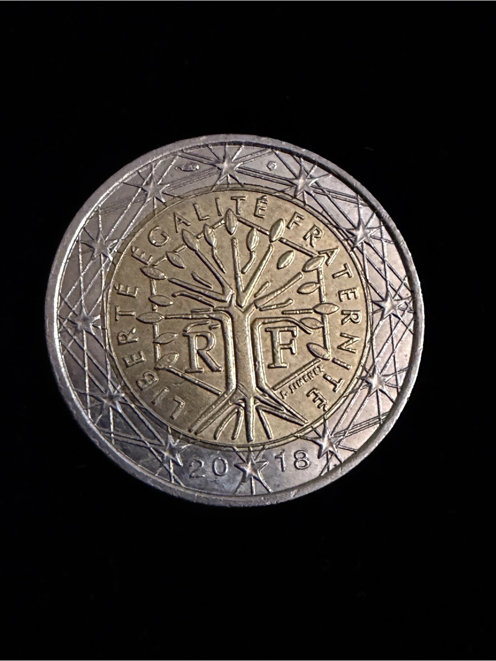 RARE 2 Euro Coin France 2018 "Tree of Life" – Liberté Égalité Fraternité